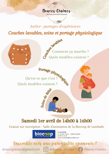 Atelier : Bébé au Naturel : couches lavables, soins bébé et portage physiologique