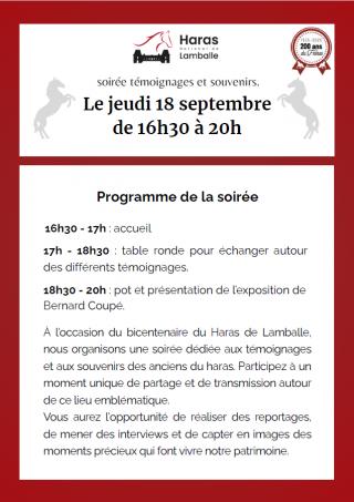Soirée Témoignages & Souvenirs au Haras de Lamballe